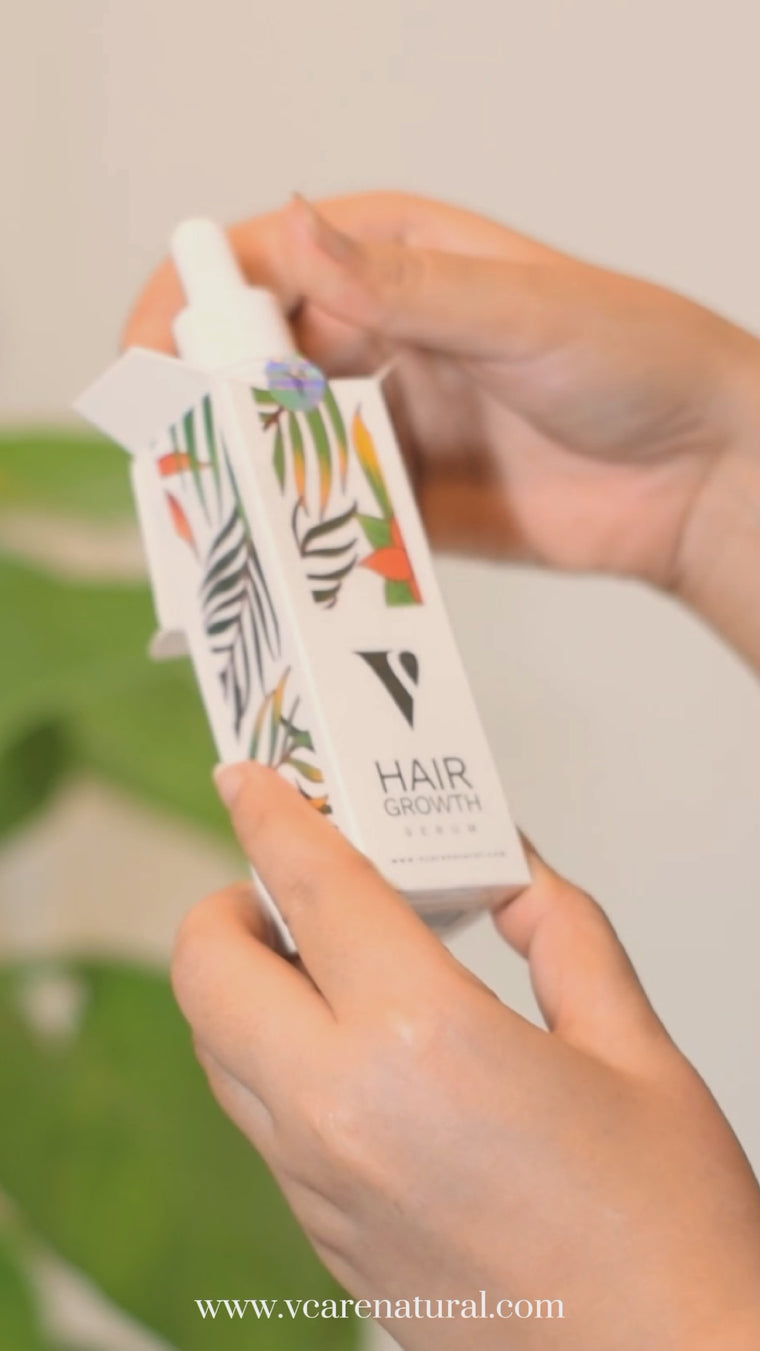 VCARE Natural Hair Growth Serum - VCARE NATURAL Applying hair growth serum on scalp