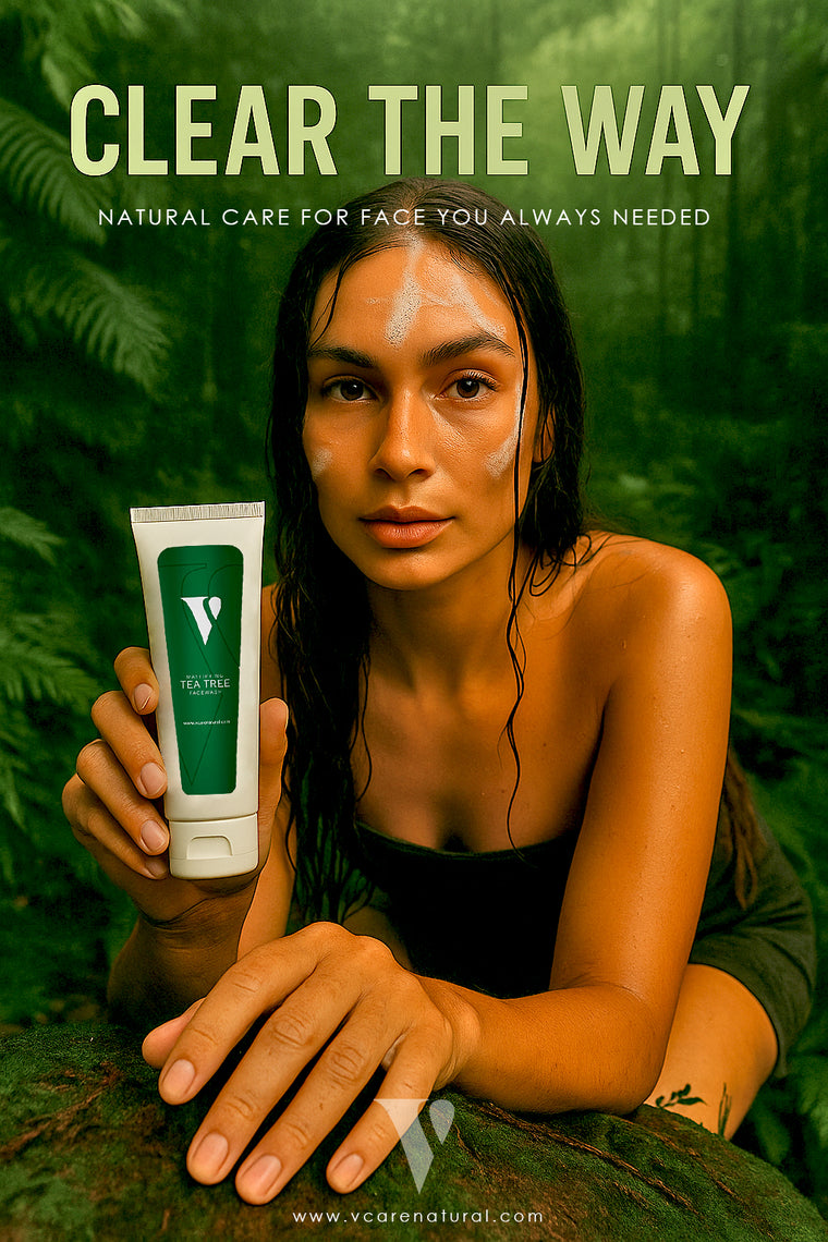 VCARE Natural Tea Tree Face Wash - 75ml – application view 3 in Pakistan
