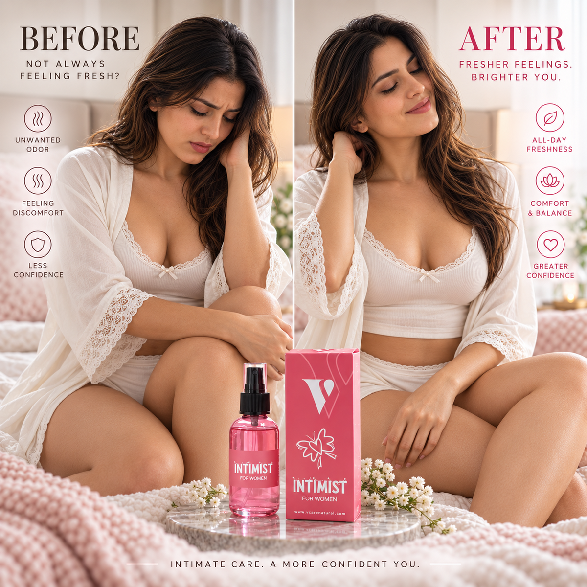 Before and after for د ښځو لپاره Intimist Fragrance - 50ml