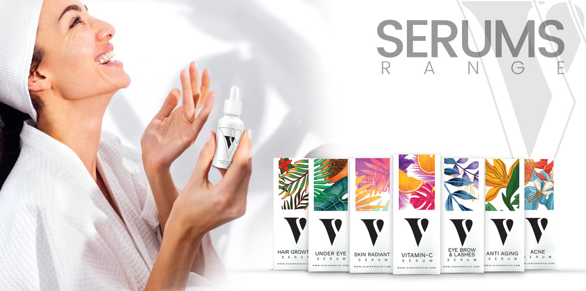 VCARE Natural skin and hair serums homepage banner