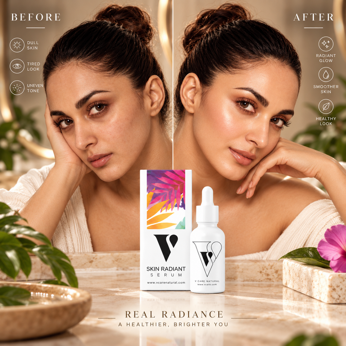 Before and after for اسکن ریڈیئنٹ سیرم - 30ml