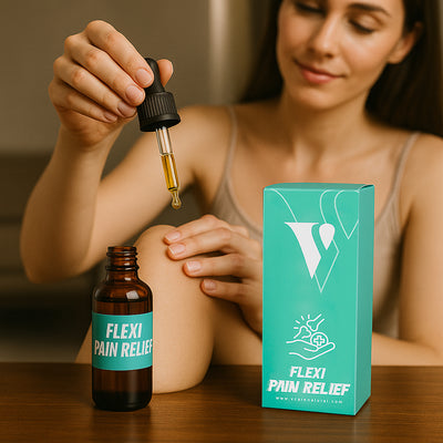 Applying pain relief serum on joints and muscles