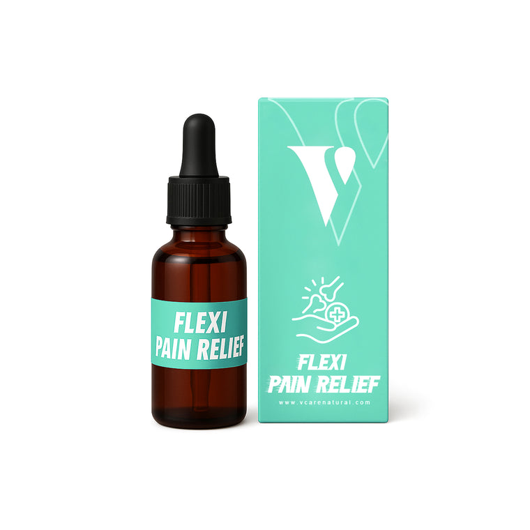 VCARE Natural Flexi Herbal Massage Oil - 30ml – product packaging in Pakistan