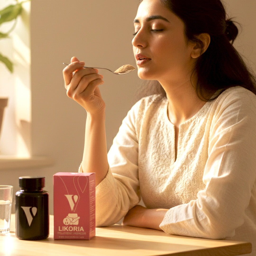 Herbal women wellness powder for internal balance support
