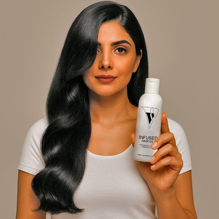 VCARE Natural Infused Hair Oil - 100ml – product presentation in Pakistan