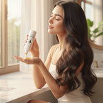 Applying infused hair oil to scalp and hair
