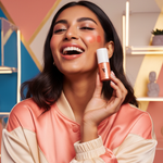 Natural makeup look using peach lip and cheek tint