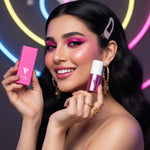 Pink lip and cheek tint color swatch and texture