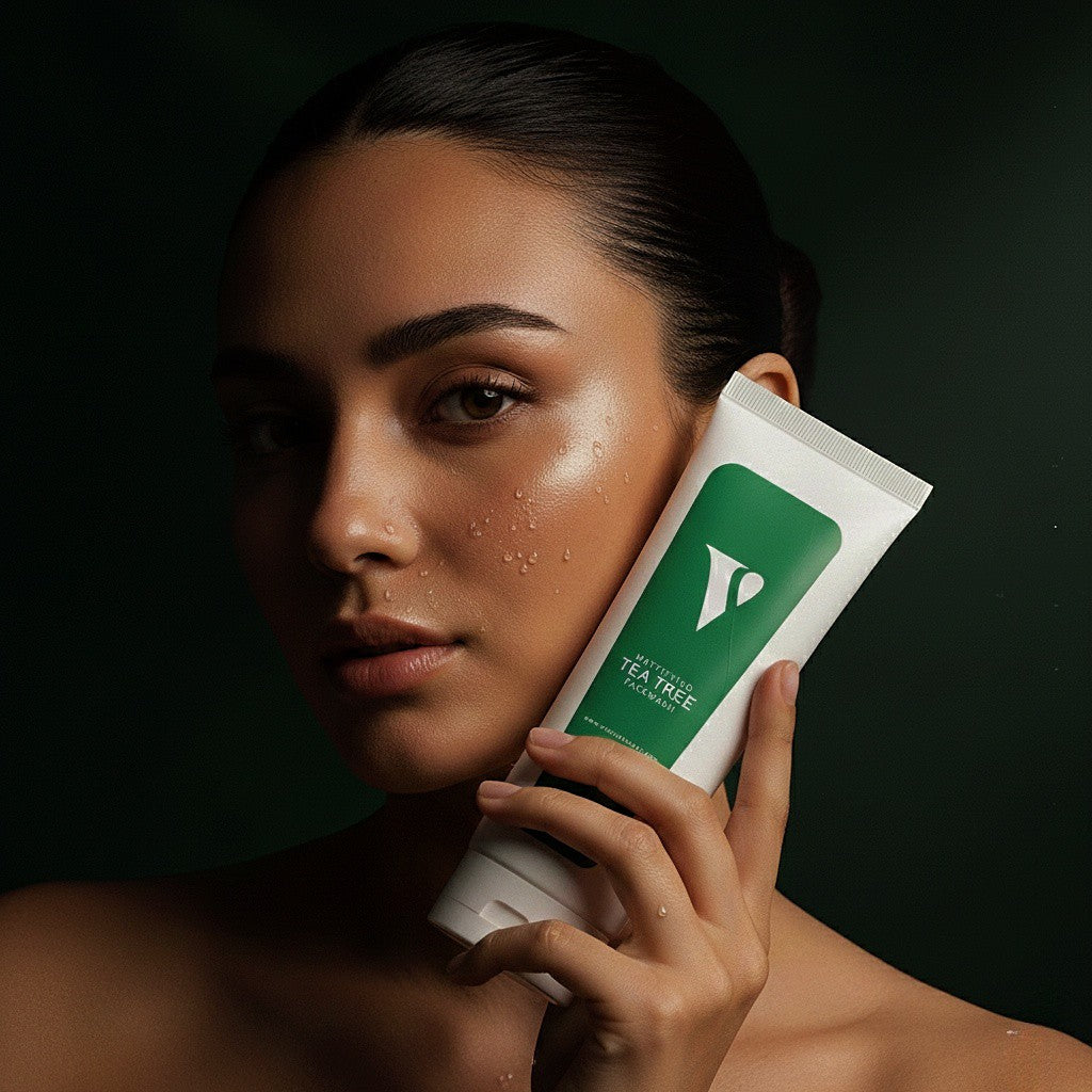VCARE Natural Tea Tree Face Wash - 75ml – application view 2 in Pakistan