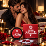 VCARE Natural Passion Powder herbal wellness tablets in a couples lifestyle setting