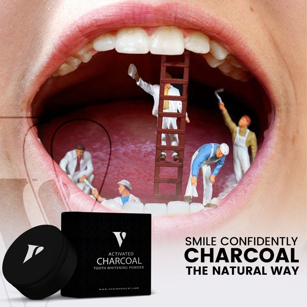 Activated Charcoal Tooth Whitening - Vcare Natural