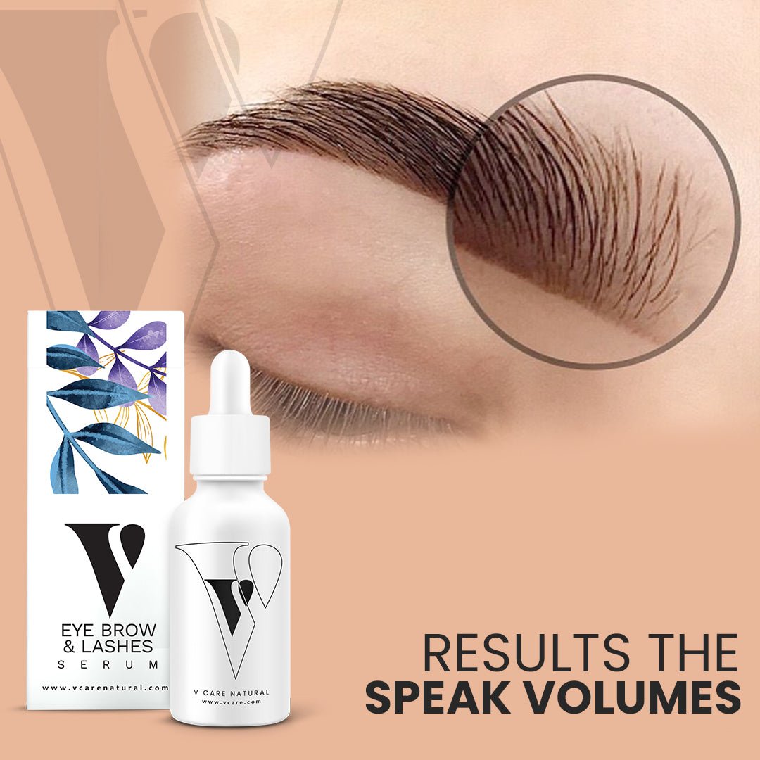 Naturally defined eyebrows and lashes with regular serum use
