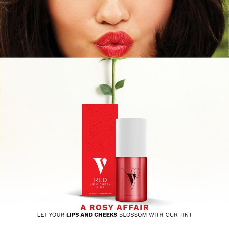 VCARE Natural Red Lip & Cheek Tint - 15ml – product texture in Pakistan